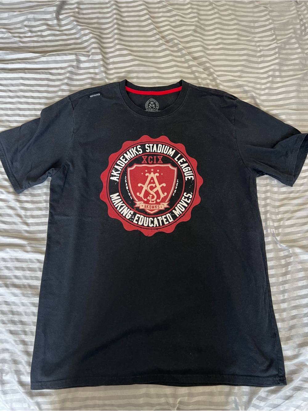 Akademiks Black Tee with Red Crest Graphic